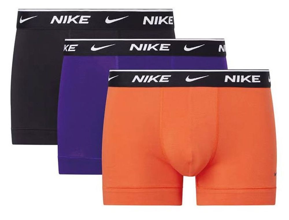 Мужские боксеры спортивные Nike Everyday Cotton Stretch Trunk 3P - electro purple/team orange/black