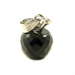 Кулон "Яблочко" агат черный асс.