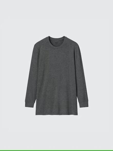 UNIQLO Термо-футболка с круглым вырезом, темно-серый