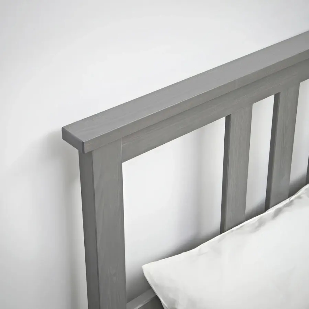 Кровать - IKEA HEMNES, 200х160 см, жесткий матрас, серый, ХЕМНЕС ИКЕА