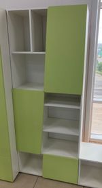 Стеллаж Диагональ МДФ софт белый/мята