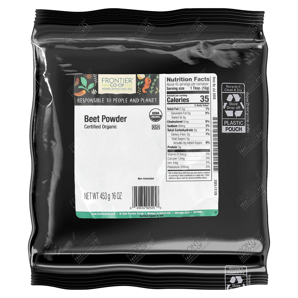 Frontier Co-op, Органическая, измельченная в порошок свекла, 16 унций (453 гр)