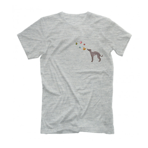 Футболка "Левретка и бабочки"