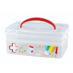 Коробка универсальная с ручкой и декором "multi box" 2 секции, 245х160х105 мм, (1л+2л) (бесцветный)