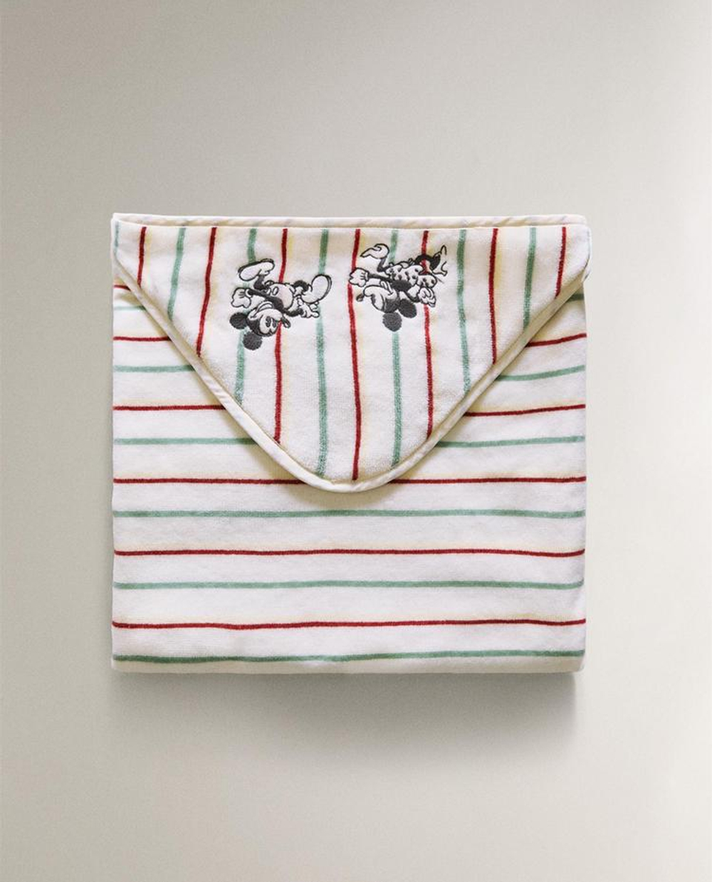 ZARA HOME ДЕТСКОЕ ВЕЛЮРОВОЕ ПОЛОТЕНЦЕ С КАПЮШОНОМ МИККИ И МИННИ ©DISNEY, ЖЕЛТЫЙ