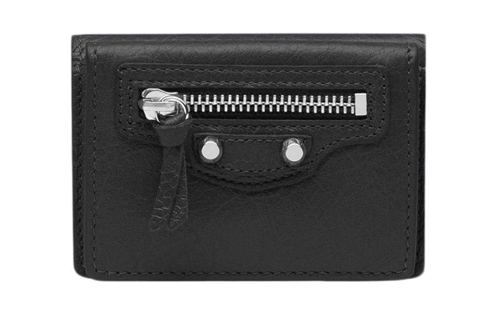 Balenciaga Sheepskin Wallet Mini Women"s Black