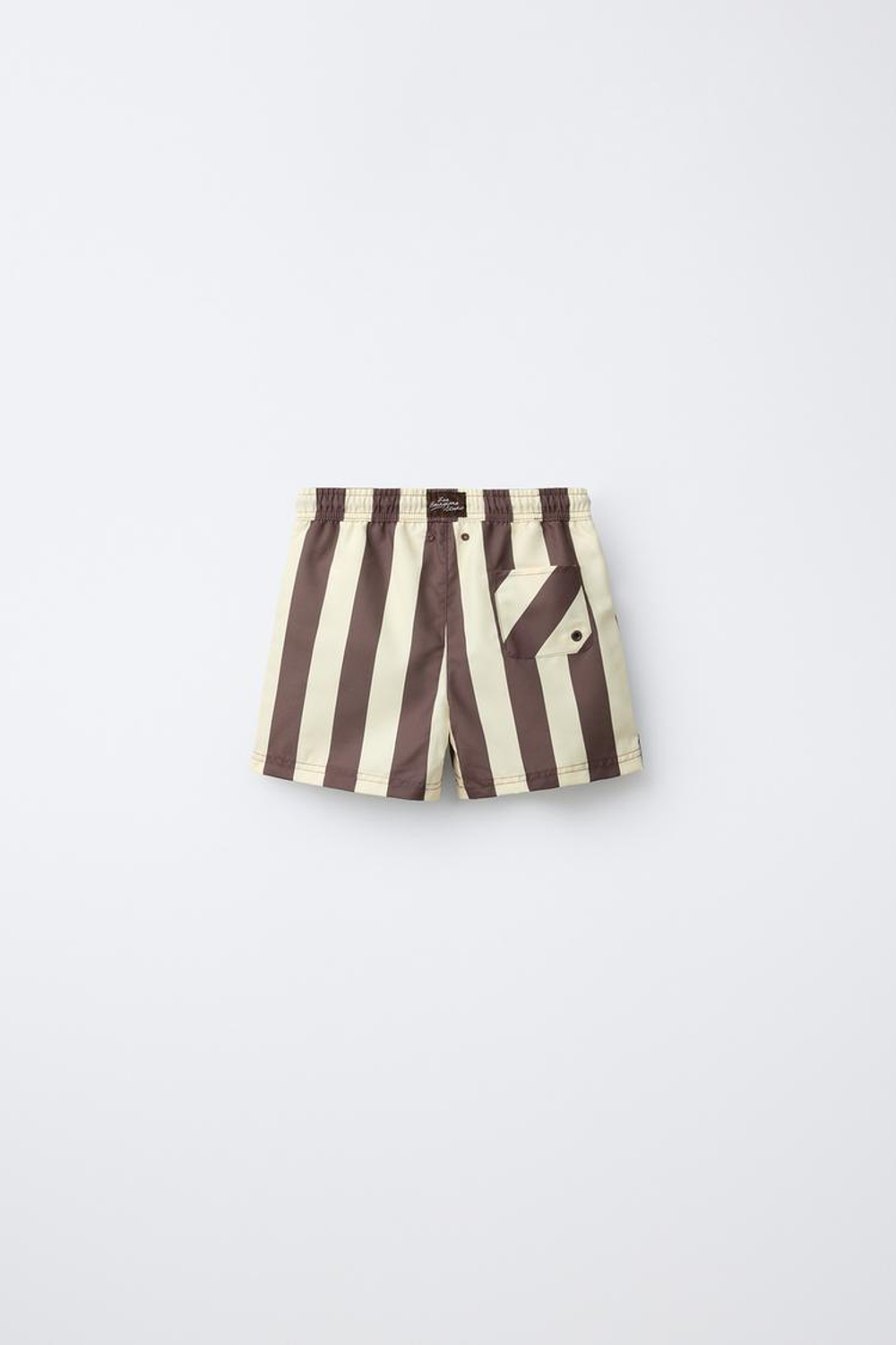 ZARA ПЛАВКИ-БЕРМУДЫ В ПОЛОСКУ, СВЕТЛО-КОРИЧНЕВЫЙ