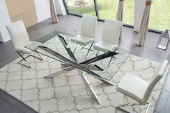 Обеденный стол Steelgor 180х90 см, закаленное стекло