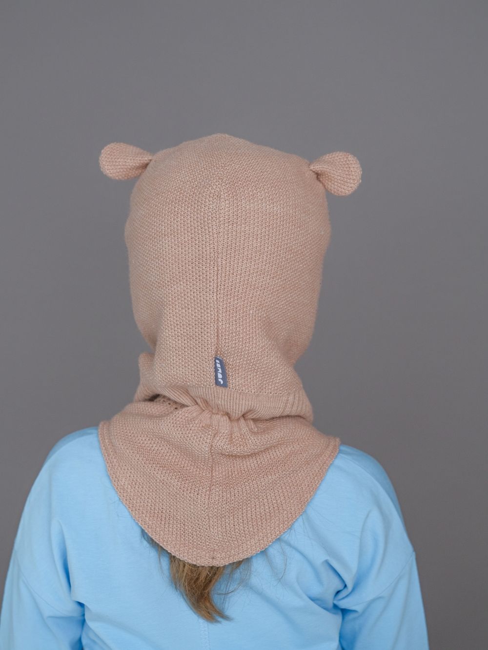 Шлем весенний/осенний вязаный (Бархатный беж) БЭМБИ