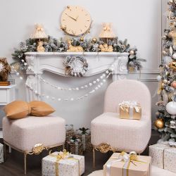 Банкетка Monstera Deliciosa (Монстера) Квадро Айвори Мраморное золото