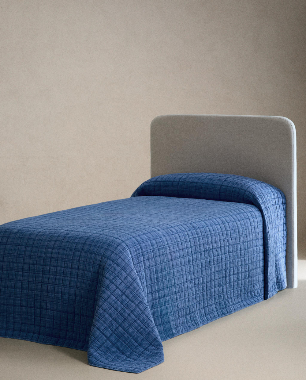 Zara Home покрывало детское из хлопка, синий, в клетку, 180x250 см