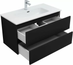 Тумба с раковиной Aquanet Вега 2.0 337956/330432 90 черный