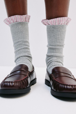 ZARA НАБОР ИЗ ДВУХ ПАР НОСКОВ С ВОЛАНАМИ, СИНИЙ