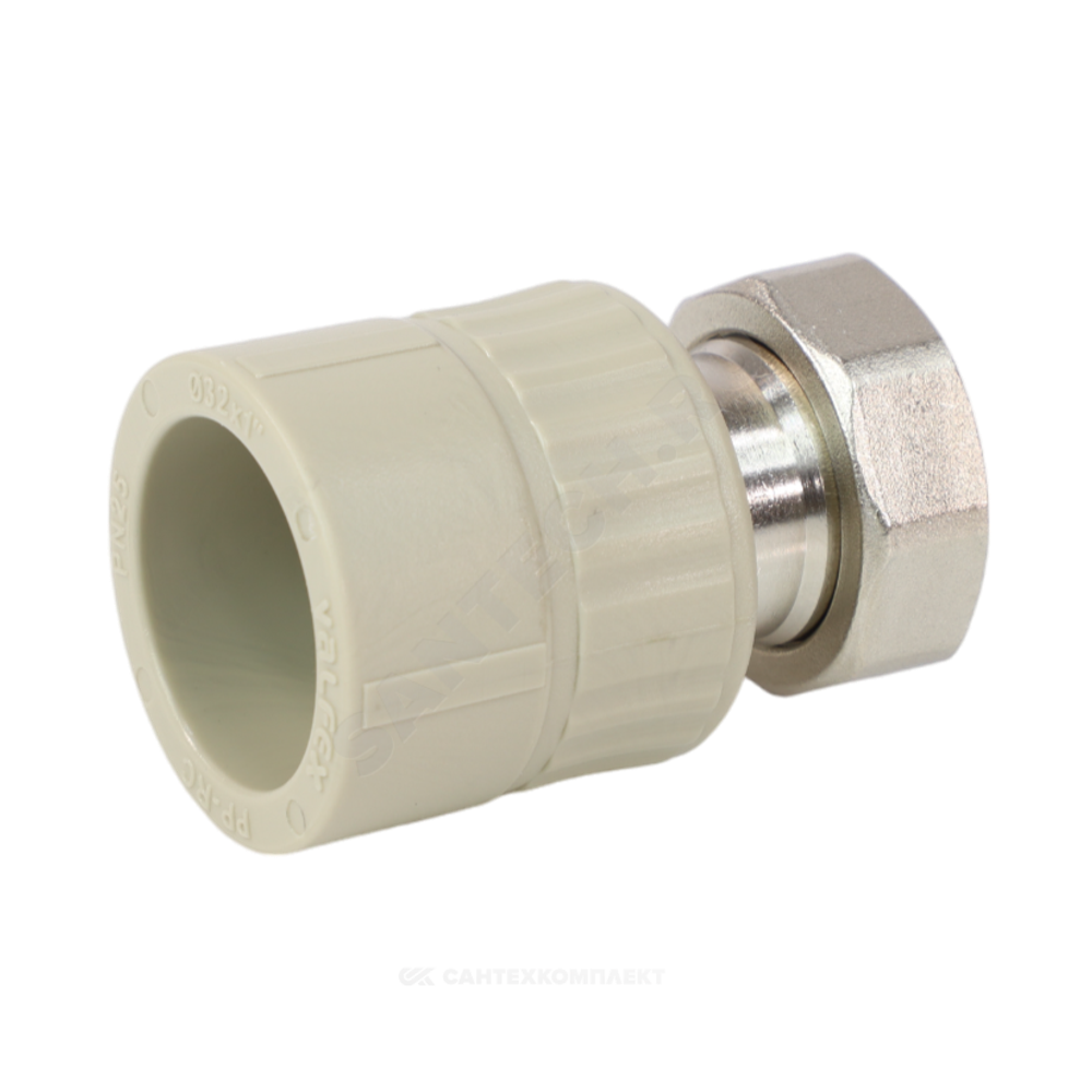 Муфта PP-R комбинированная серая Дн 32х1" с накидной гайкой VALFEX 10139332Г