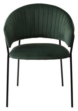 Стул-кресло ГЕММА, цвет изумрудный #H30, велюр / черный каркас