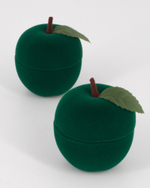 Бархатистый футляр яблоко для серёжек