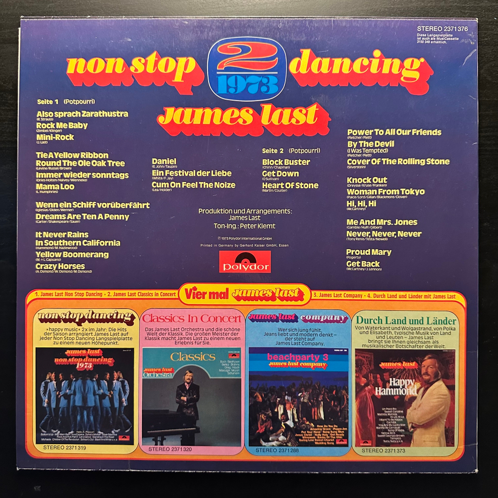 James Last ‎– Non Stop Dancing 1973/2 (Германия 1973г.)