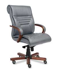 Кресло для руководителя Basel B серая кожа