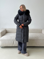 Пуховик Fresh макси графит