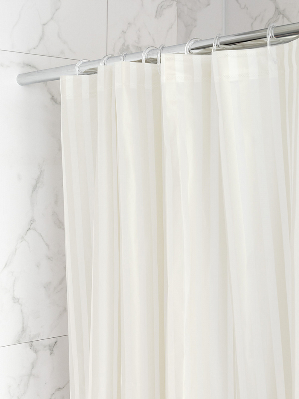 Шторка для ванной DeNASTIA mat stripe 180x200 ПЕВА, белый