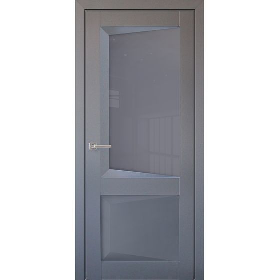 Фото межкомнатной двери экошпон Uberture Perfecto 108 barhat grey остеклённая