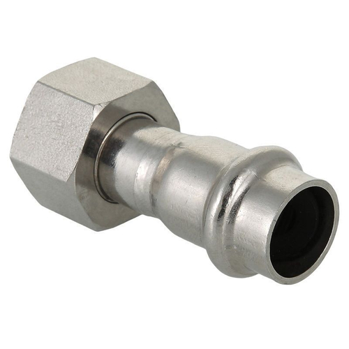 Переходник 42-1 1/2", WAAG Heavy Inox, пресс-резьба, вн., сталь нержавеющая, с накид.гайкой