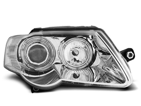 Передние фары angel eyes chrome для Volkswagen Passat B6