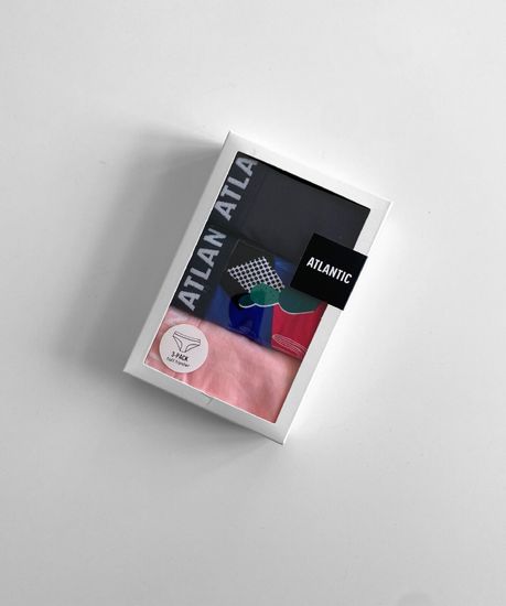 Женские трусы хипстеры (3шт) Atlantic Flamingo 3LP-181, розовые + темно-синие