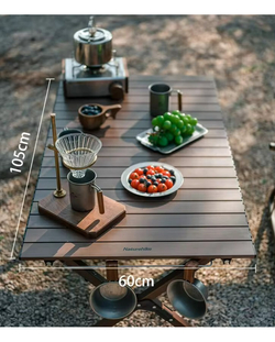 Стол туристический Naturehike складной, 106х64х44 см, с Х-образными ножками, коричневый