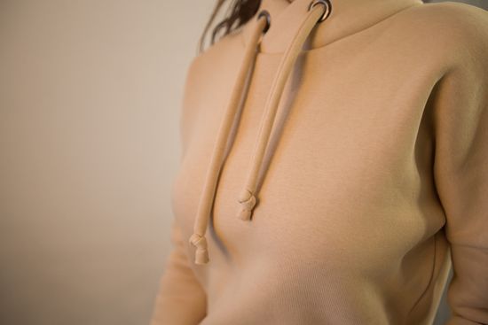 Платье из футера с начесом - Сливочное