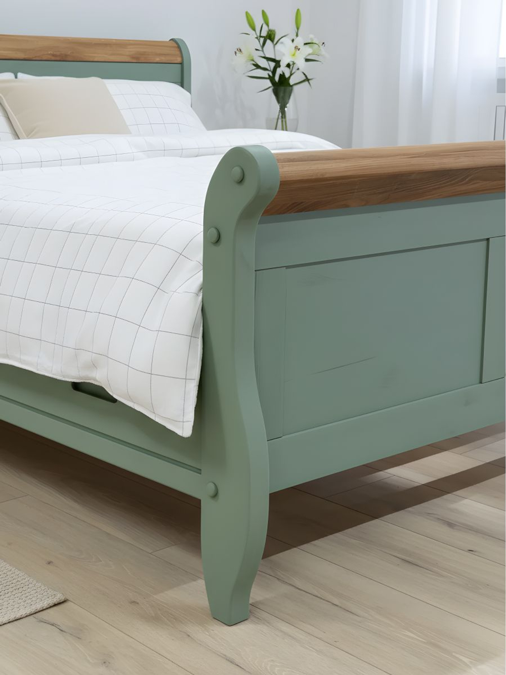 Кровать 90х200, Мелания, односпальная, с ящиком для белья, массив сосны, эвкалипт, Dipriz