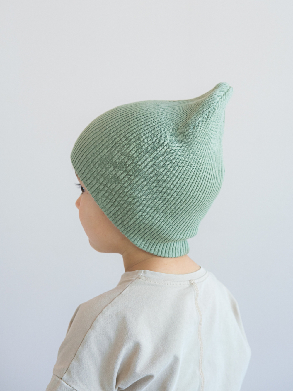 Шапка вязаная хлопковая ТВИНС(Сандал, хакки)