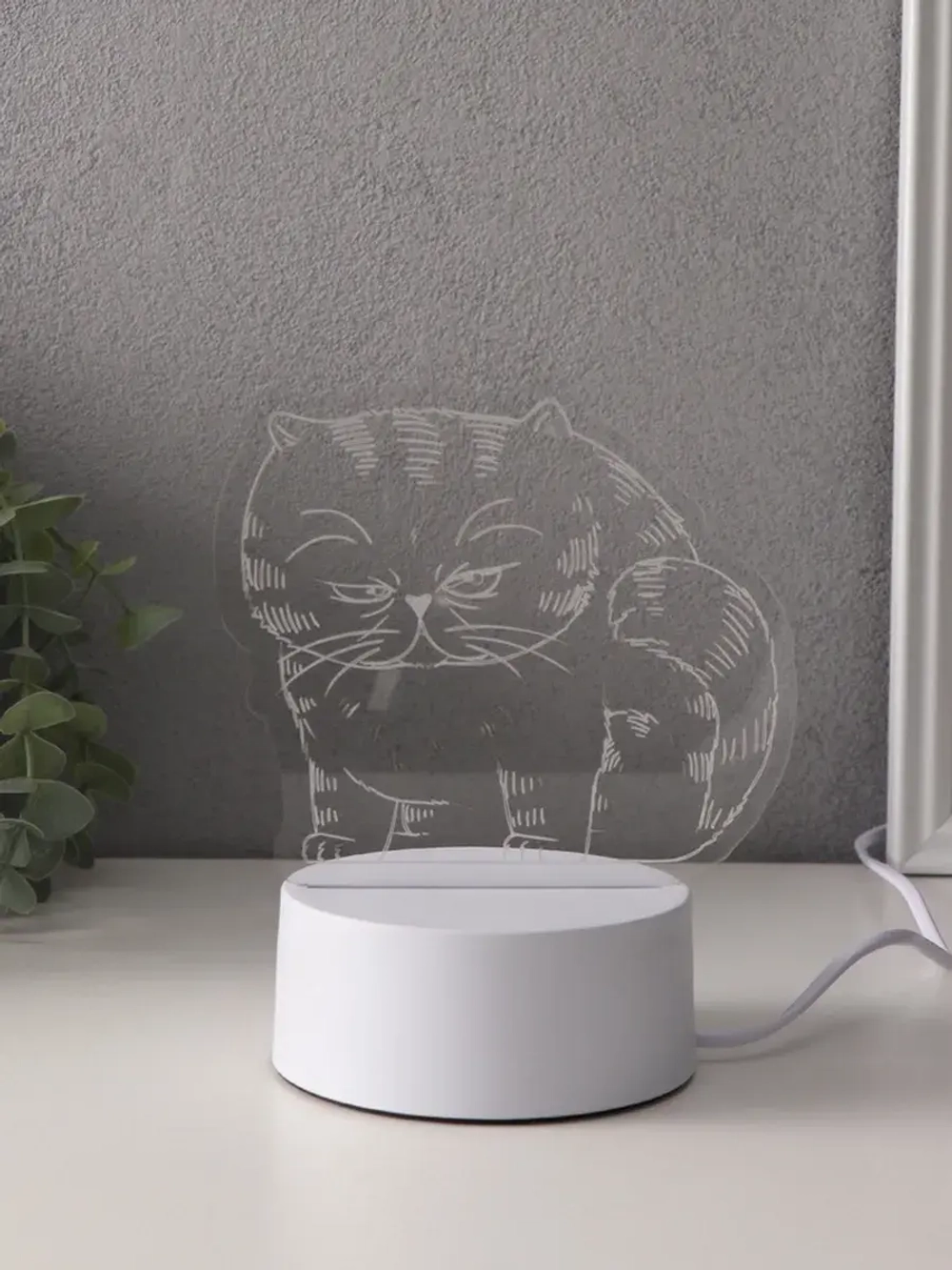 Светильник "Толстый кот" LED RGB от сети RISALUX 9,5х16,7х16