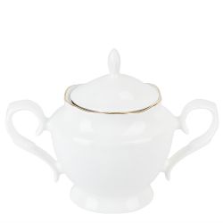 Сахарница " " v=450мл с золотой окантовкой (фарфор) (подарочная упаковка)