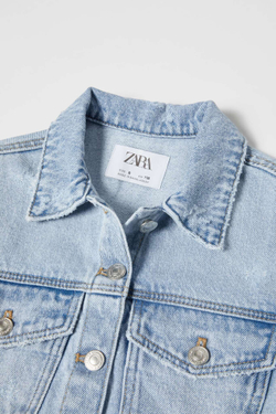 ZARA ДЖИНСОВАЯ КУРТКА, ГОЛУБОЙ