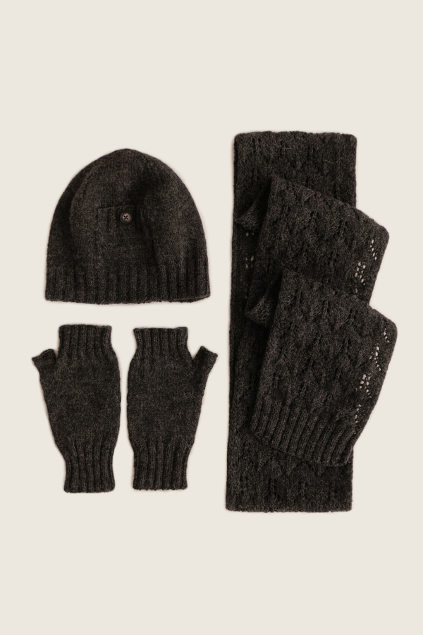 НАБОР шапка и шарф 26.NP.4.HAT.SCA.09.19, темно-серый