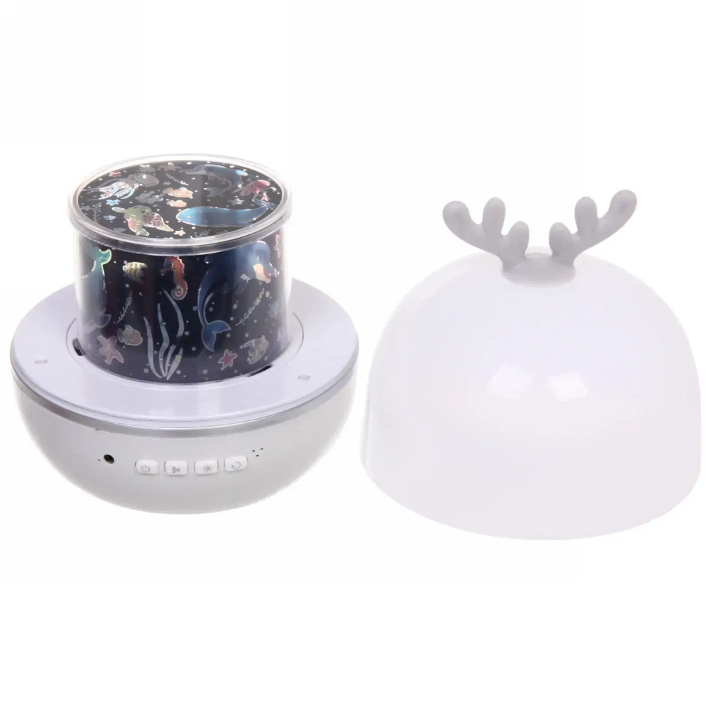 Диско-шар «Fantasy - Оленёнок» (в комплекте 6 картинок) 13*14 см, 5 реж, батарейки 4хАAА, USB, RGB (220V)