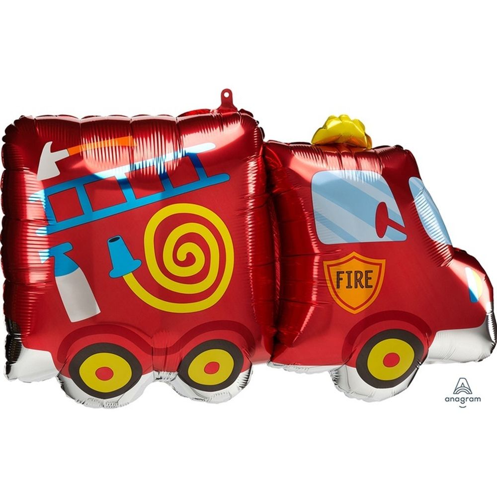 Шар-фигура, фольга, Машина пожарная (AN), 30/76 cм х 18/45 см,