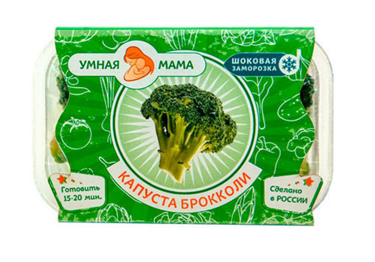 Капуста брокколи "Умная мама" замороженная, 200г