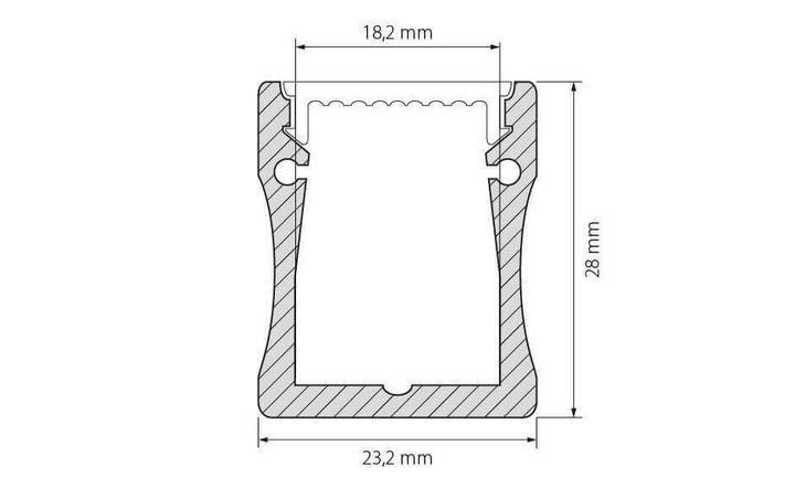 Профиль с рассеивателем Arlight ALU-WIDE-H28-2000 ANOD+FROST 014858