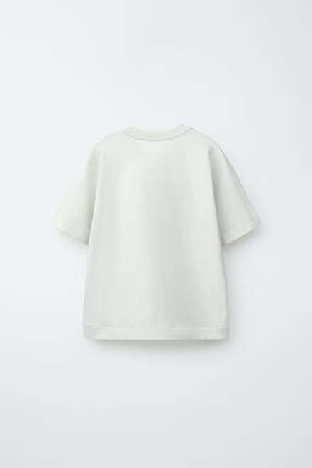 ZARA ФУТБОЛКА С НАДПИСЬЮ, СВЕТЛО-ЗЕЛЕНЫЙ