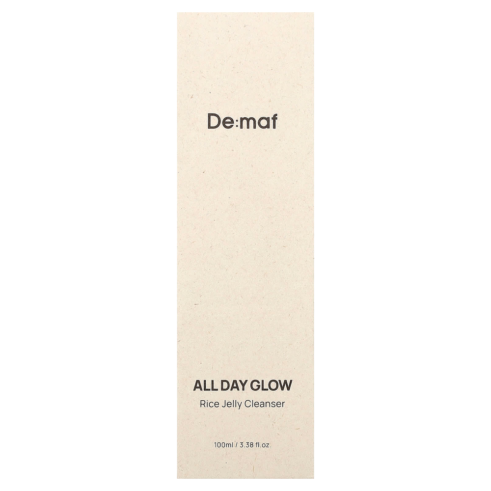De:maf, All Day Glow, очищающее средство с рисовым желе, 100 мл (3,38 жидк. унции)