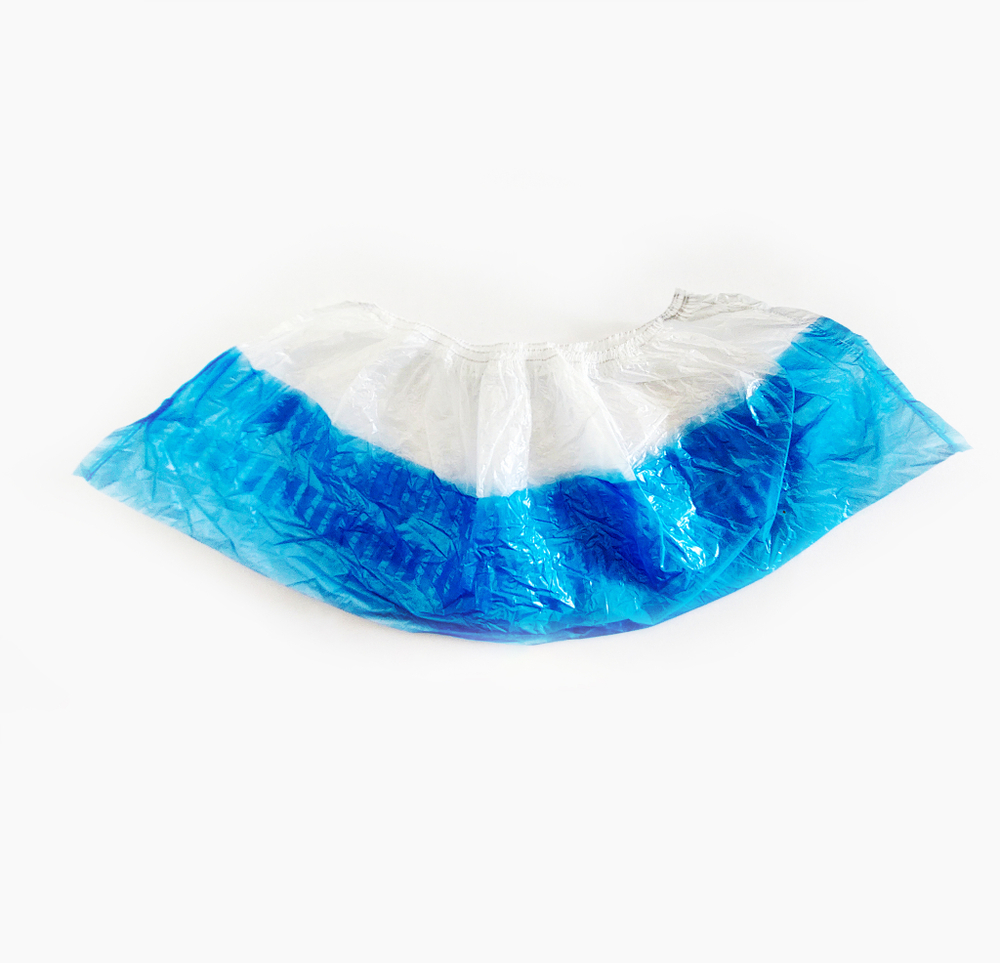 Бахилы Ультра прочные бело-голубые с двойным дном (с 2-ой резинкой) в евроблоках (2000 шт.), 75 мкр