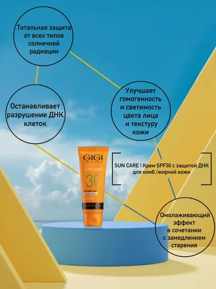Крем SPF30 солнцезащитный для комб./жирной кожи