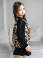 Костюм для девочки с юбкой леопардовый