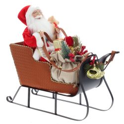 GAEM Дед Мороз на санях, L51 W22 H48 см