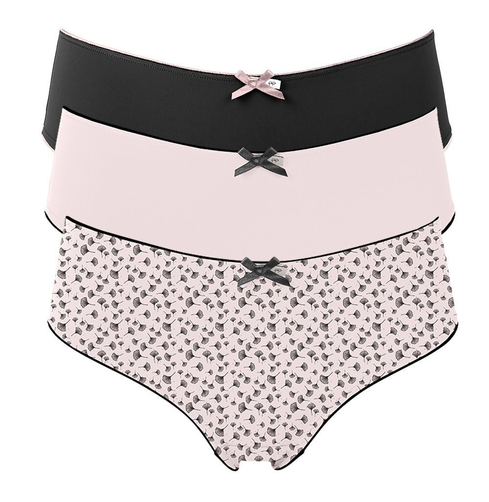 Набор из 3 черно-розовых трусиков-шортов Olivia (Размер: M) (Цвет: черный с розовым)