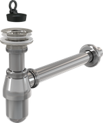 Сифон для раковины Alcadrain 32 мм, цельнометаллический, с водосливом 5/4", хром (A437)