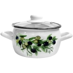 Кастрюля эмалированная 5л «Оливковая ветвь» стеклянная крышка С-4216САП2/4