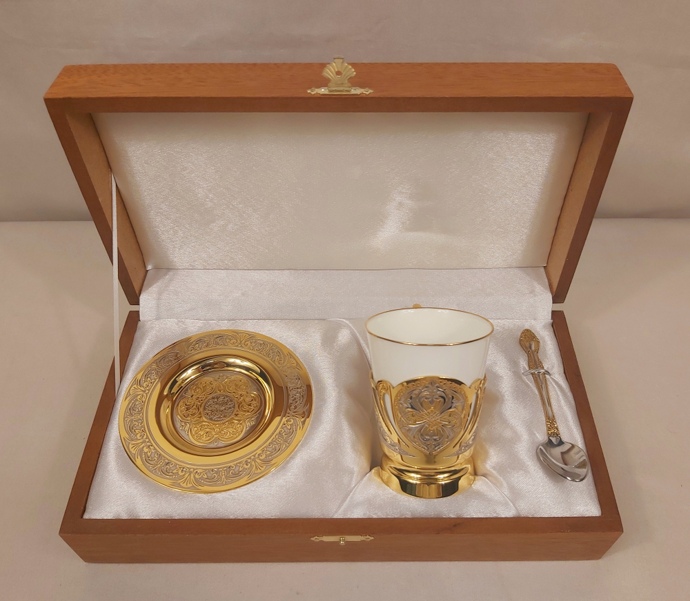 Набор чайно/кофейный "Узорный" (Златоуст)